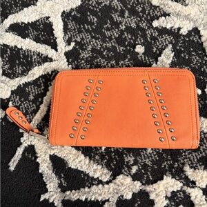 Orange Studded Women's Wallet